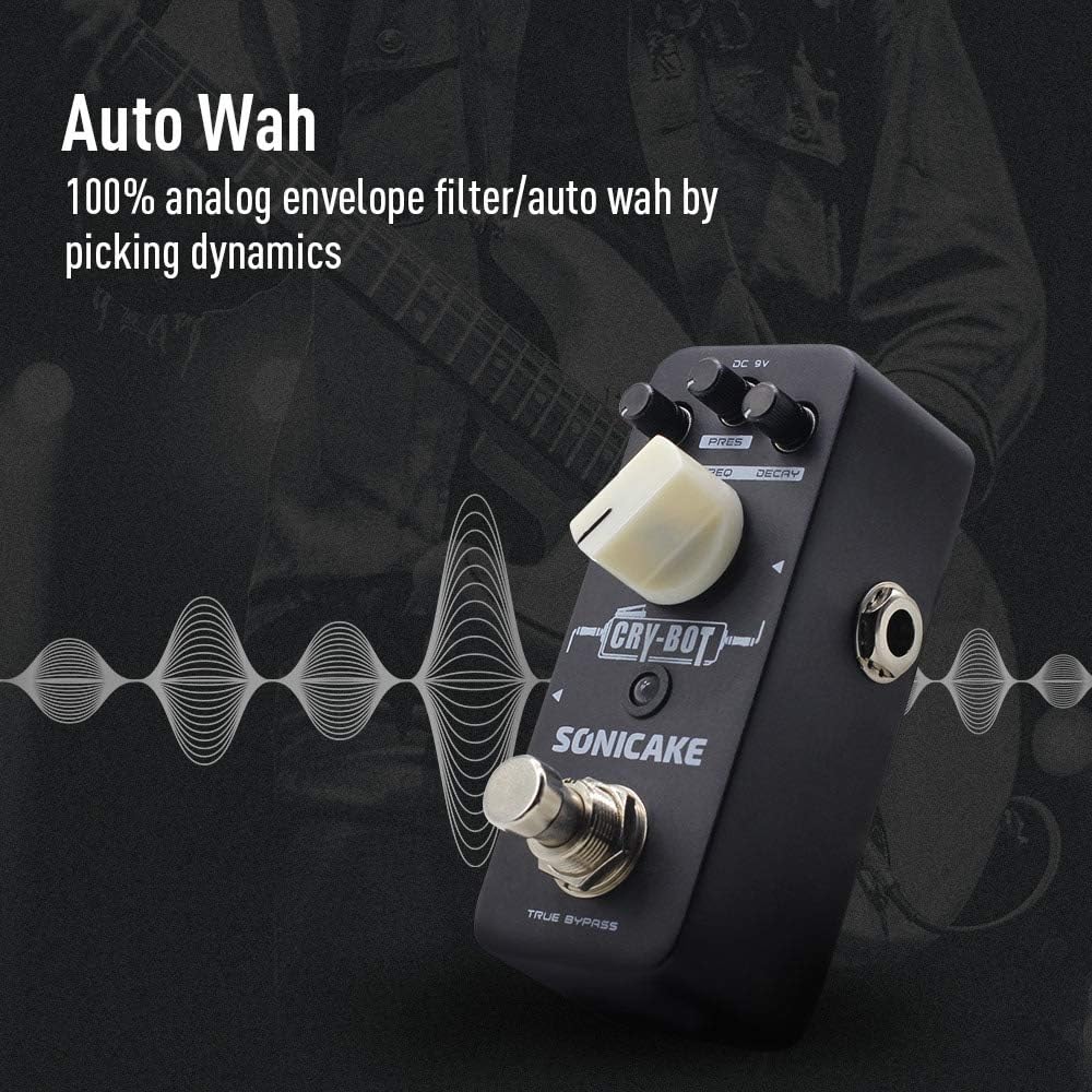 SONICAKE Auto Wah Pedal Cry Bot Hüllkurvenfilter Funky Bass Gitarre Effektpedal, Auto Wah
