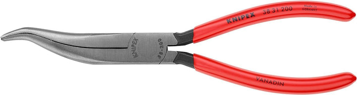 Knipex Mechanikerzange schwarz atramentiert, mit Kunststoff überzogen 200 mm 38 31 200 gekröpfte, fl