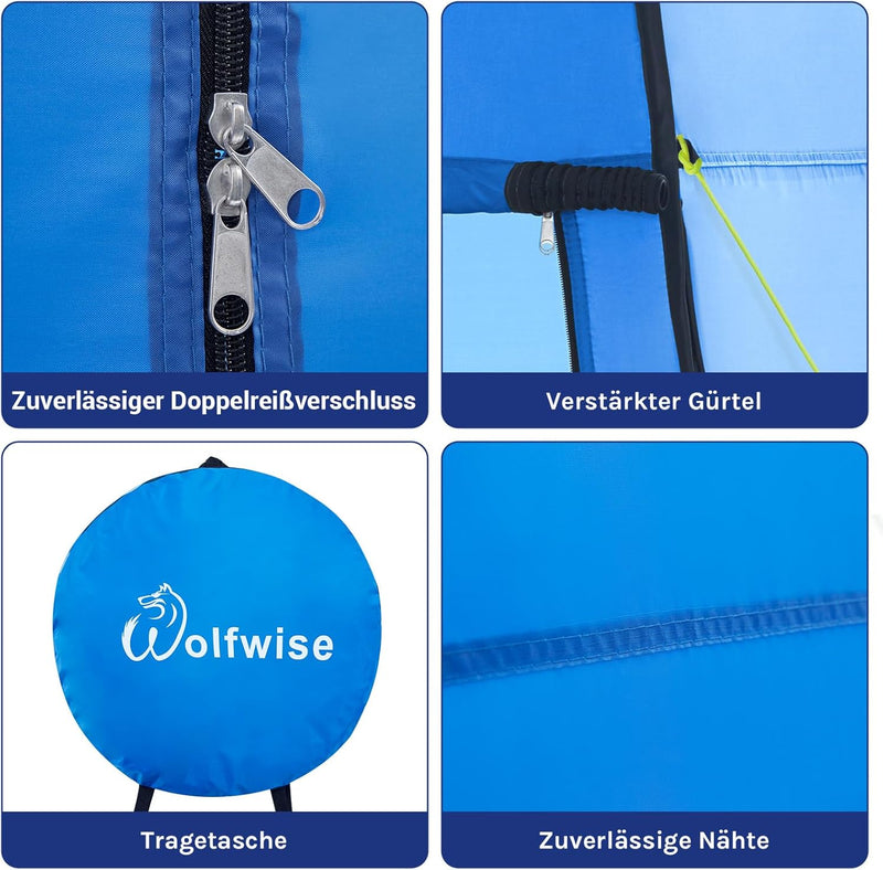 Wolfwise Pop up Toilettenzelt Umkleidezelt, Camping Duschzelt Outdoor Mobile Toilette Umkleidekabine
