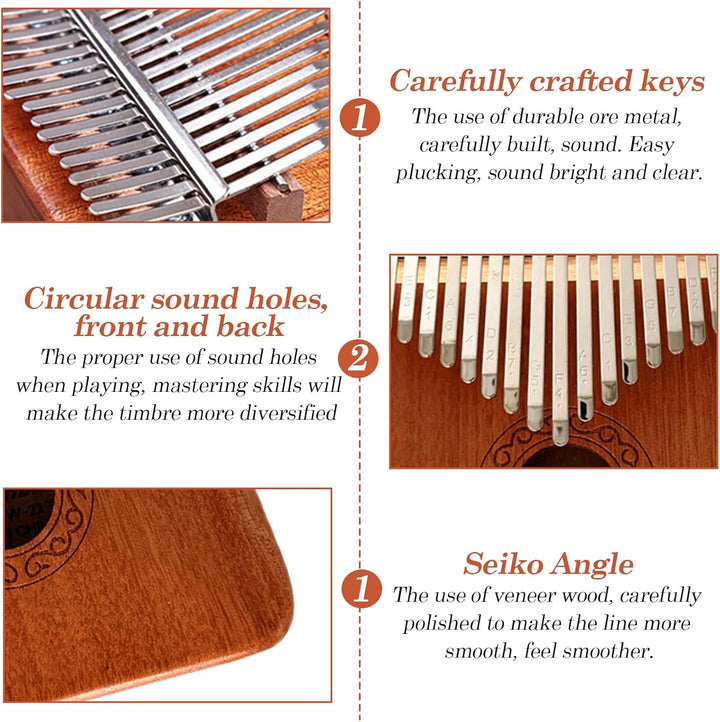Kalimba Daumenklavier: 21 Tasten Fingerklavier, Kalimba 21 Schlüssel, Tragbares Daumenklavier 21 Sch