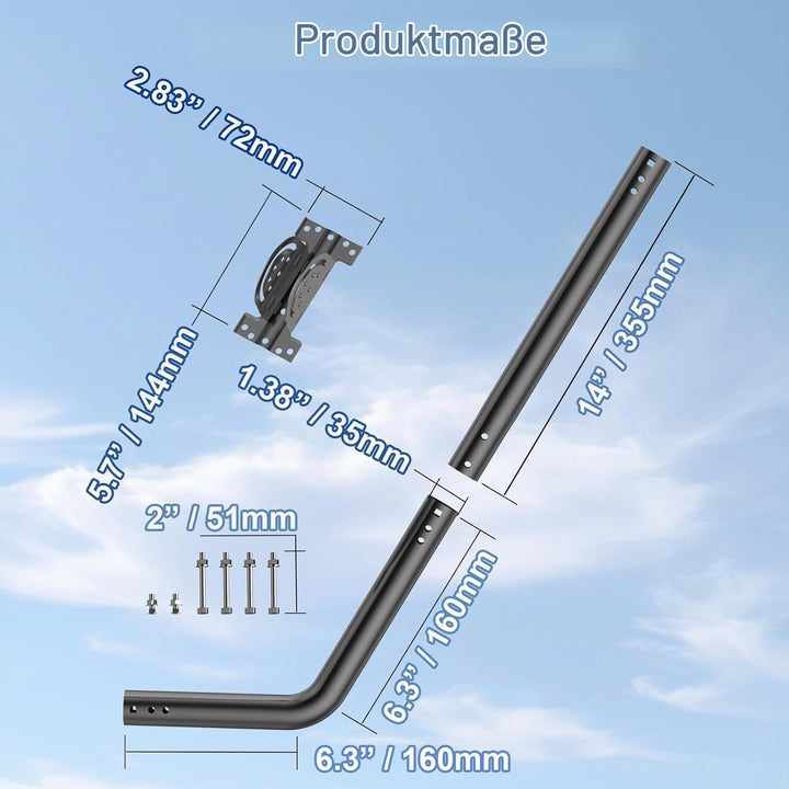 Universeller Antennenmast für Fernseh-, Satelliten-, Radio- und WLAN-Antennen - Verstellbarer Stände