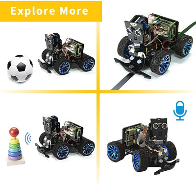 Adeept Mars Rover PiCar-B WLAN-Smart-Robot-Auto-Kit für Raspberry Pi 4/3 Modell B+/B, Spracherkennun