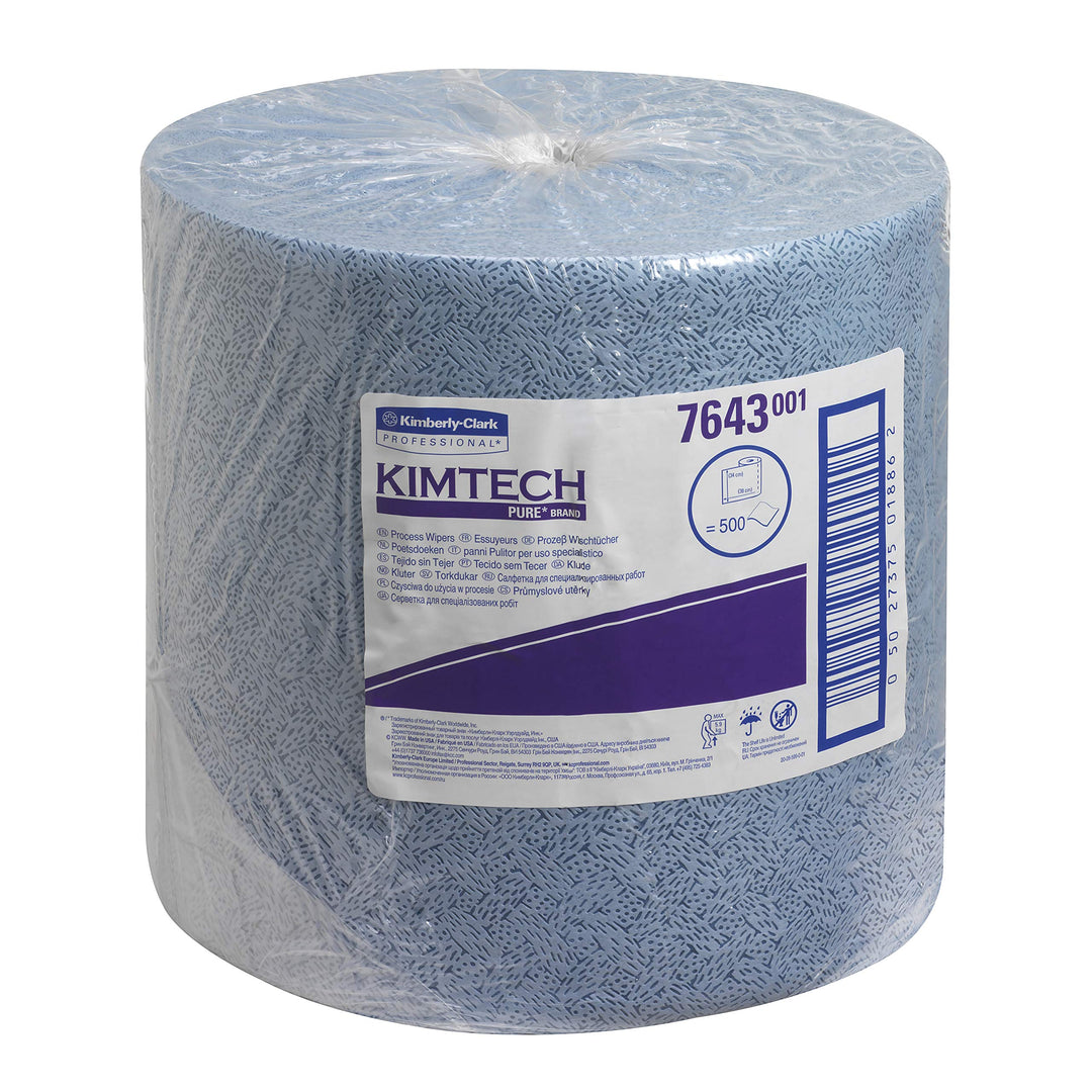 Kimtech Pure Prozesswischtücher, Industrielle Reinigungstücher, 1-lagig, 1 Jumbo-Rolle x 500 Tücher,