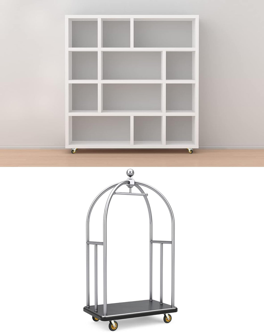 QWORK® 4 Stück 200mm schwerlastrollen - bis 280 kg pro rolle - stossdämpfung lenkrollen für möbeltra