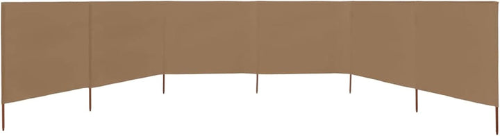 Strand-Windschutz, 6 Paneele, Stoff, Taupe, 800 x 160 cm, Zelt, Camping, Sonnenschutz, Privatsphäre,