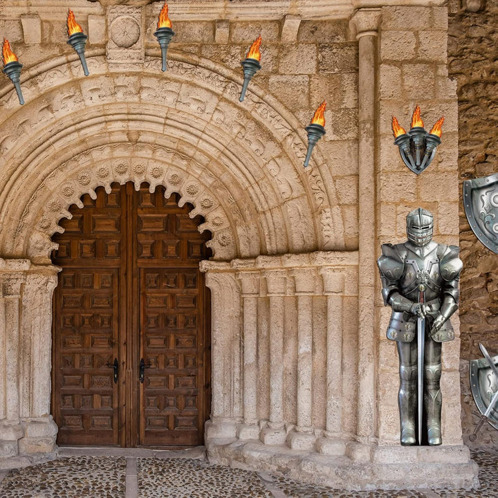 Honoson 10 Stücke Jointed Suit of Armor Knight Cut Out Mittelalter Party Dekorationen Fackel Requisi