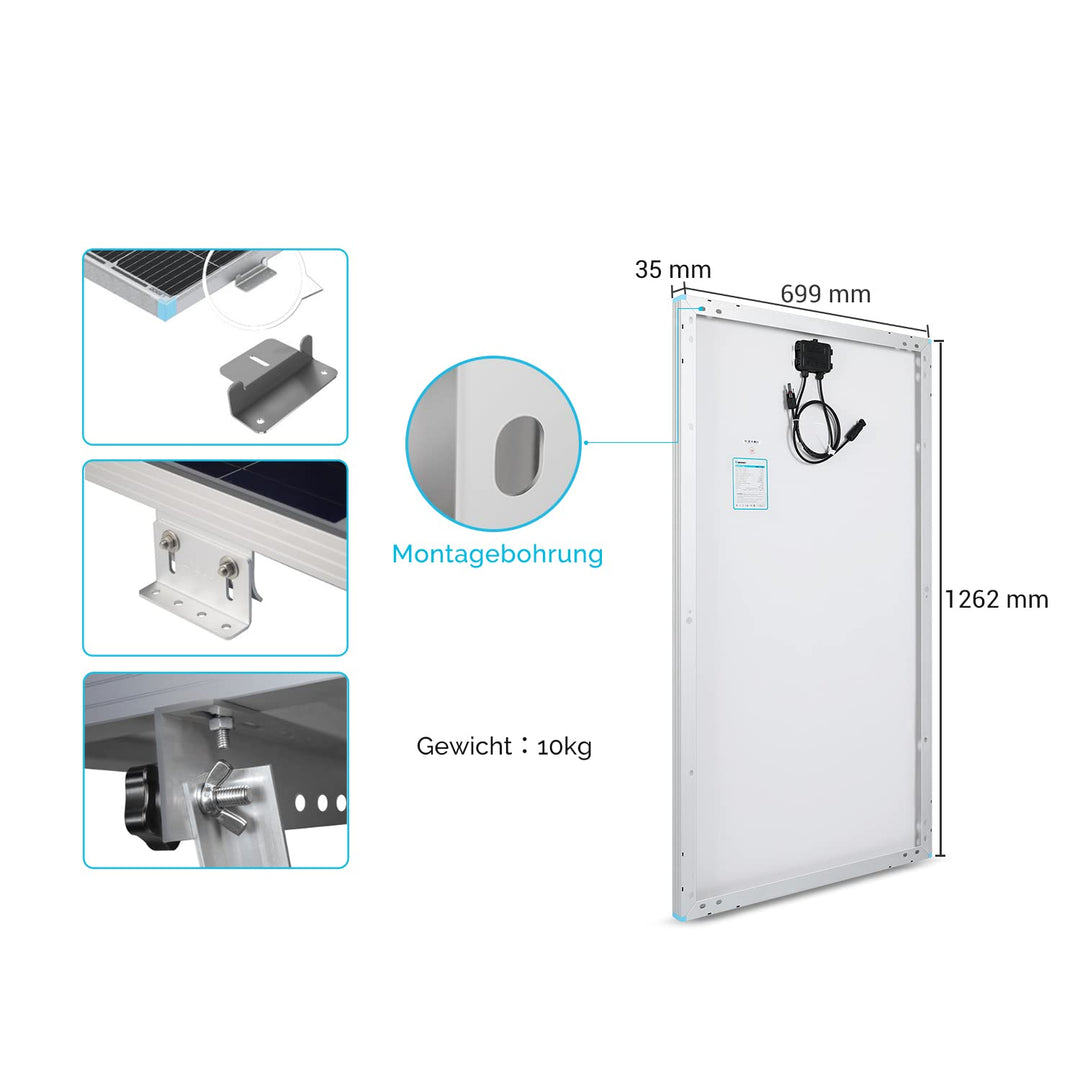 RENOGY 175W 12 Volt (schlankes Design) Solarmodul Monokristallin Solarpanel Photovoltaik Solarzelle