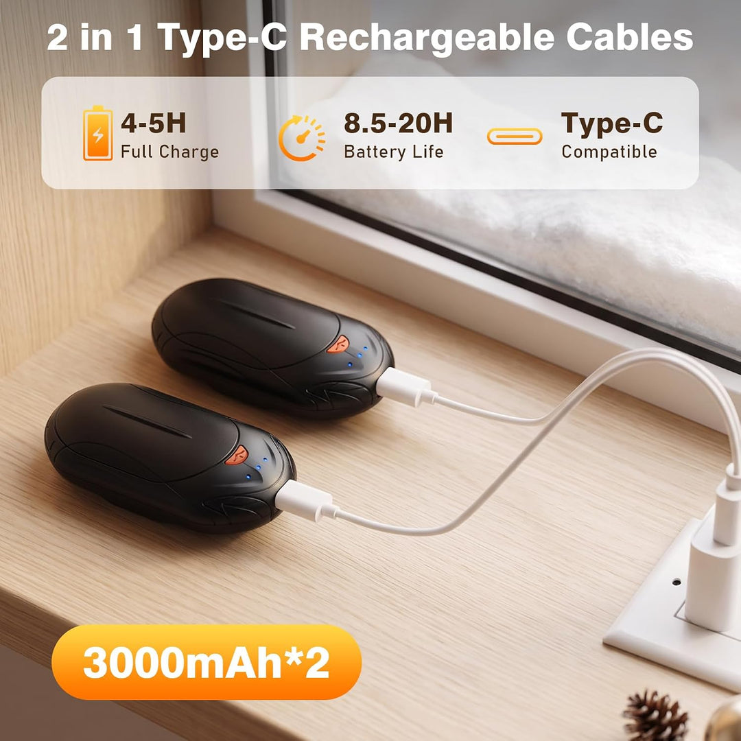 Morelax Handwärmer Elektrisch, Wiederaufladbar, 2er-Pack, 3 Einstellungen, Magnetisch, 6000mAh, Tasc