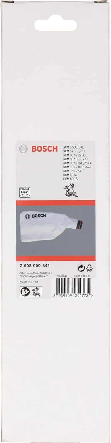 Bosch 1x Staubbeutel mit Click-and-Clean-Aufnahme (für Kapp- und Gehrungssäge von Bosch, Professiona