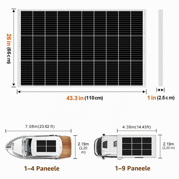 DOKIO 150W Solarpanel Gehärtetes Solarglas (ROBUST UND LANGLEBIG) Mono (EFFIZIENT) Einfache Installa