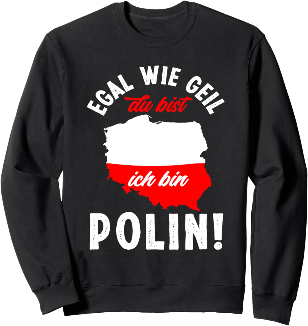 Frau Mädchen Polen Polnisch Flagge Land Spruch Polin Sweatshirt