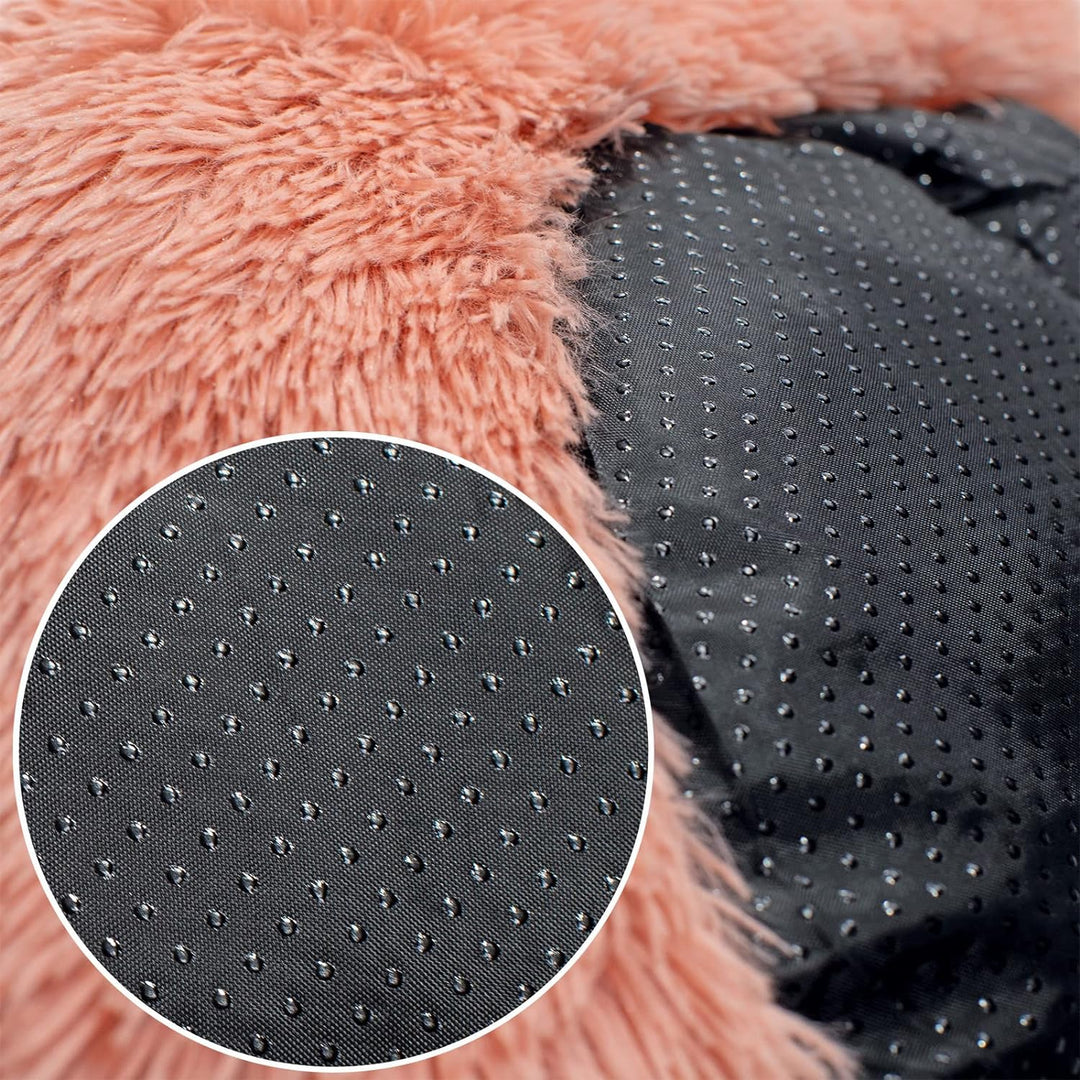 lionto Hundebett rund Hundekissen Hundesofa Katzenbett Donut, (3XL) 100 cm Ø rosa L 100 x B 100 x H
