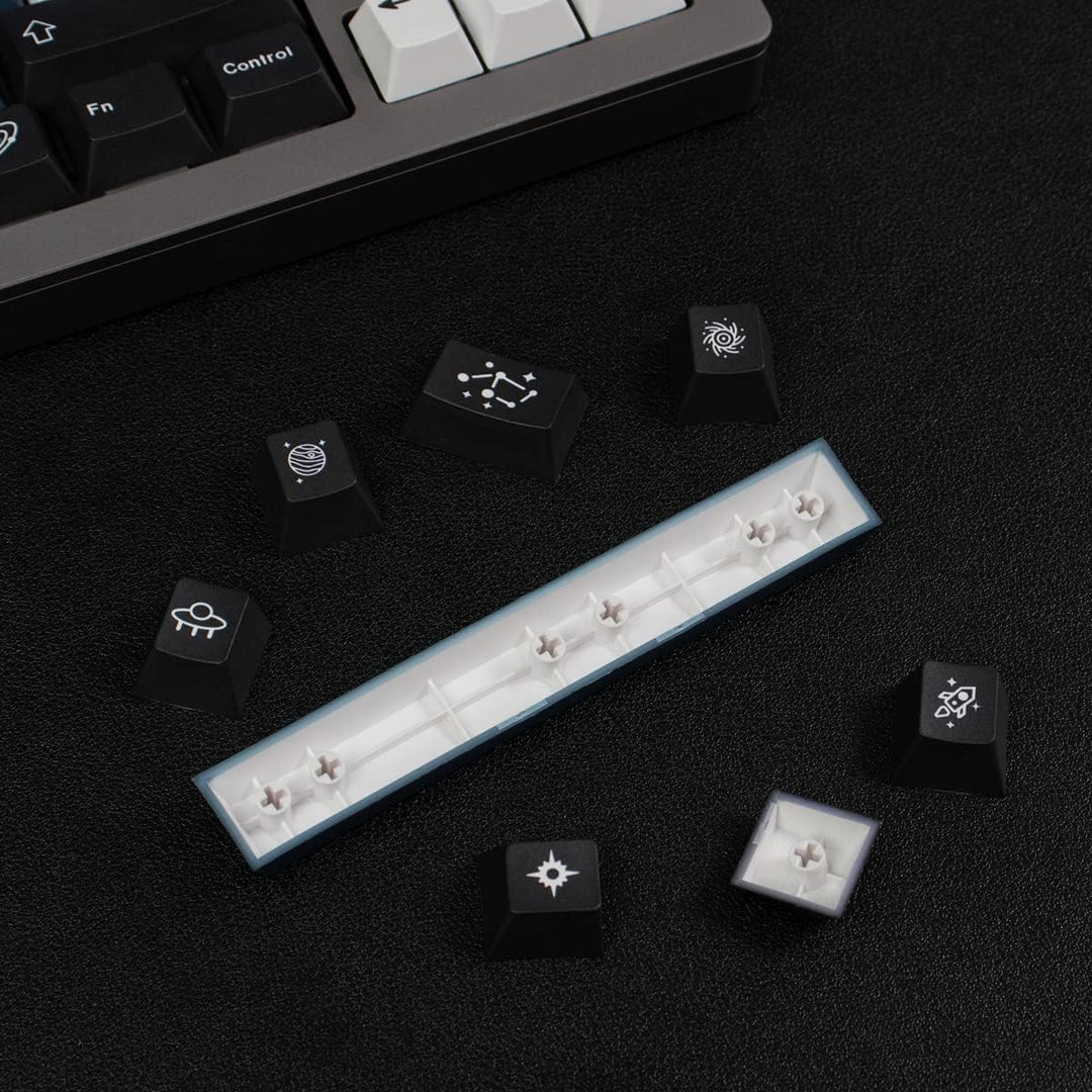 PBT Galaxy Tastenkappen 136 Tasten Dye-Sub Cherry Profile Blue Star Keycap Set Geeignet für 60/75/87