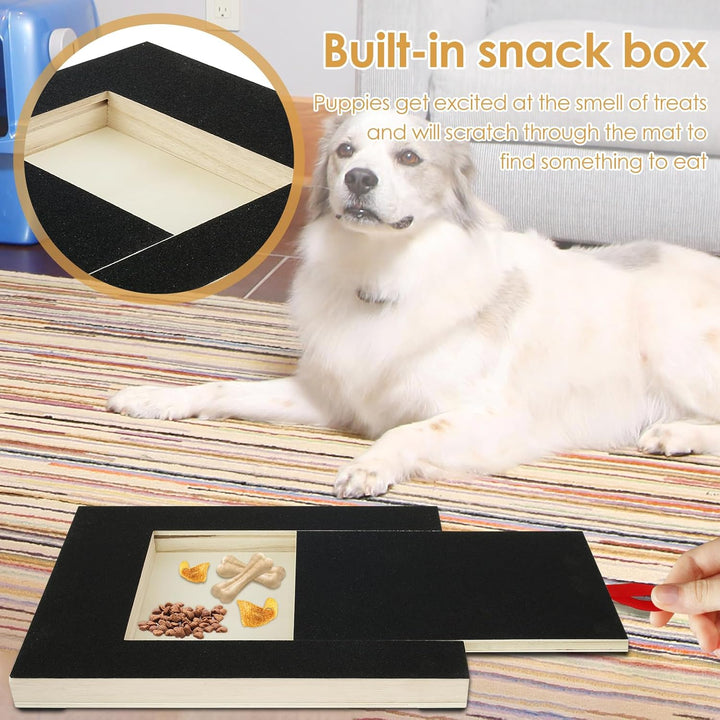 Hunde Krallen Kratzbrett 35x25x3cm Kratzbrett für Hunde mit Leckerli Box Quadrat Stressfrei Dog Nail