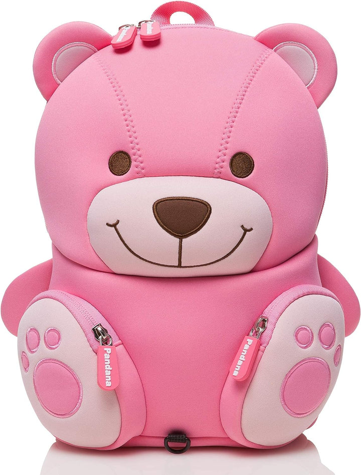 Pandana Kinderrucksack Bella Bär mit Brustgurt für Mädchen im Kindergarten oder Kita ab 2 Jahren, au