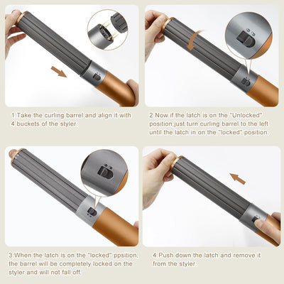 40 mm lange Lockenwickel-Aufsätze für Dyson Airwrap Styler, Ersatzteile für Lockenwickel, goldfarben