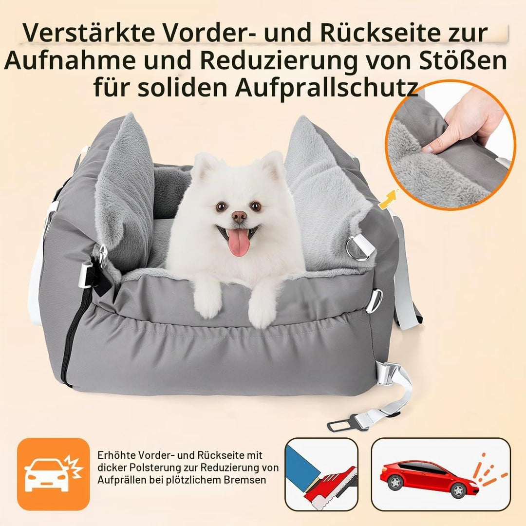 3-in-1 Hundesitz fürs Auto &amp; Reisebett für kleine Hunde – Tragbarer Autositz mit erweiterbarer Liege