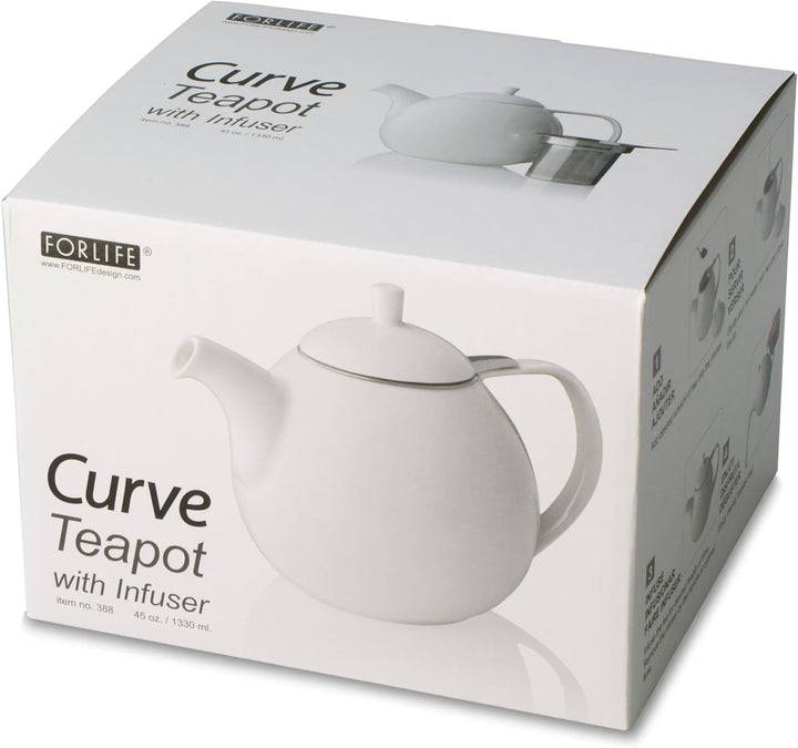 FORLIFE Curve Teekanne mit Teesieb, 1,3 l, Karotte Carrot, Carrot