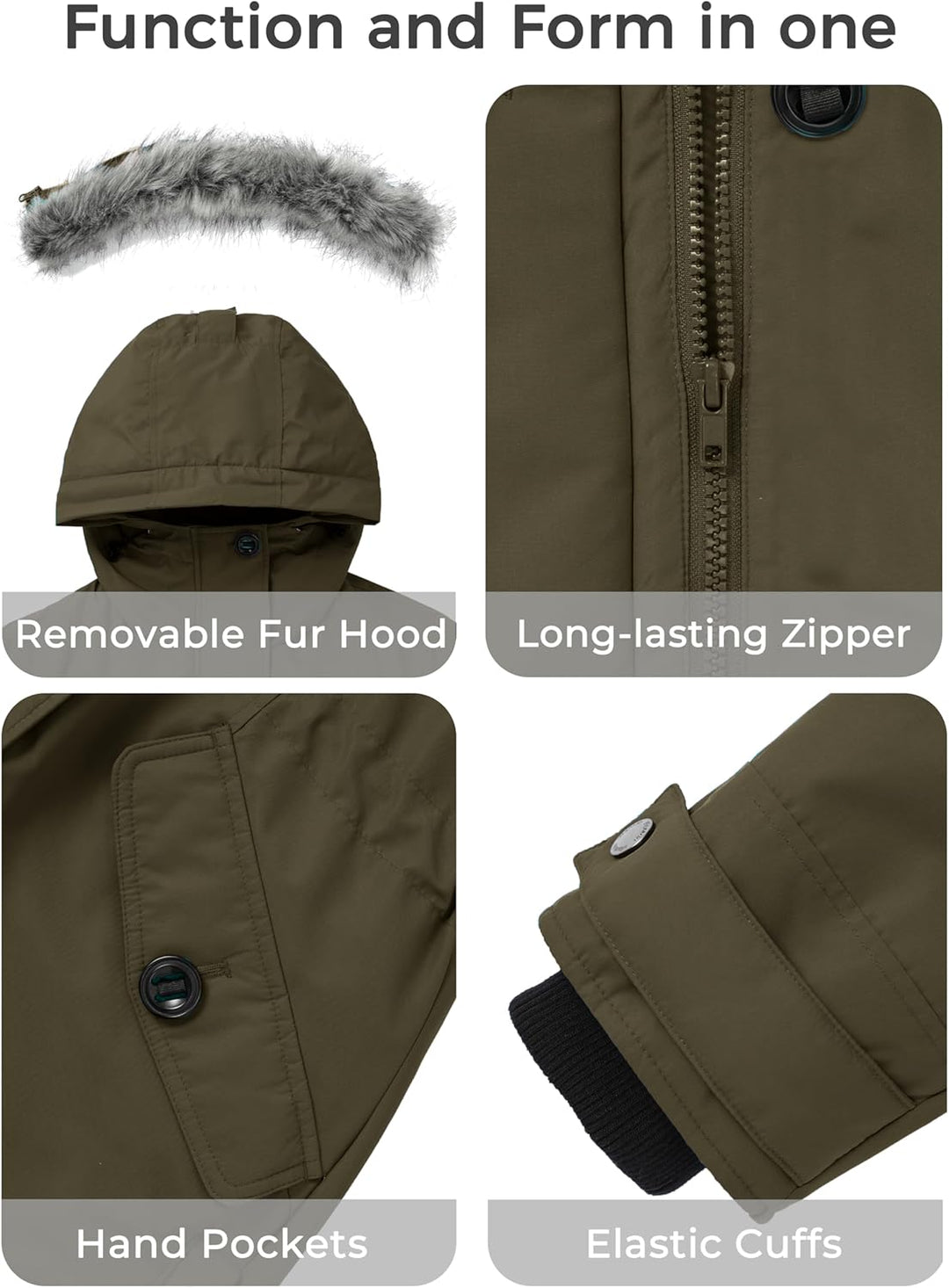 Wantdo Damen Winter Warm Puffer Mantel Wasserabweisend Outdoor Jacke Winddichte Oberbekleidung Mante