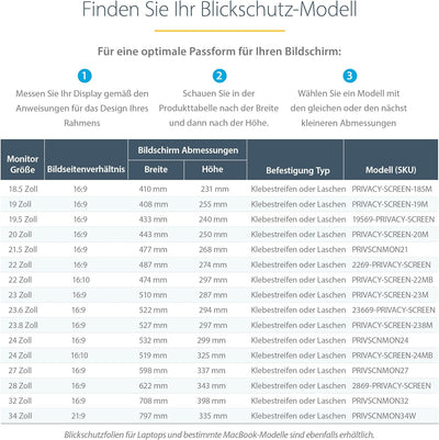 StarTech.com Blickschutzfolie für 24 Zoll Display - 16:9 Widescreen - Computer Monitor Sichtschutz -