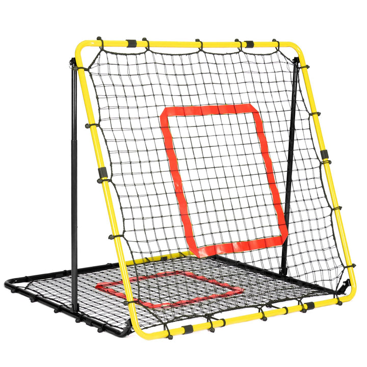 Fussball Rebounder, 85x85cm/120x120cm Rebounder für Fussball, Verstellbar mit 8 Winkeln, Doppellagig