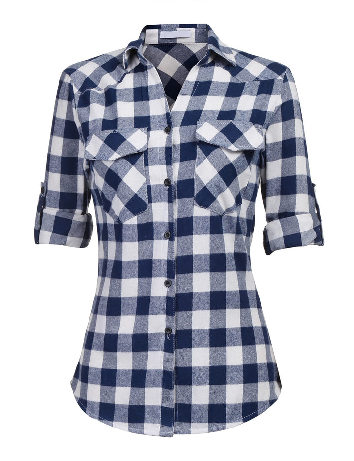 Trachtenbluse Damen Kariert Hemden Langarm Trachtenhemd Oktoberfest Bluse Karohemd HolzfäLlerhemd Ob