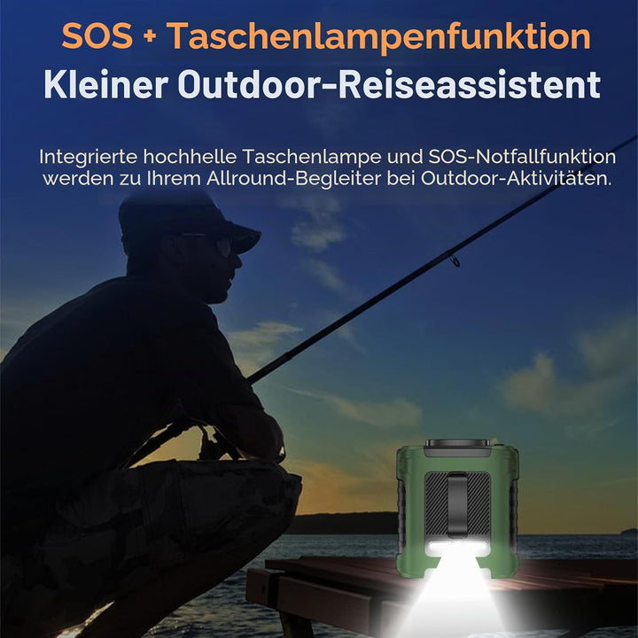 10000mAh Powerbank Lüfter mit Klemmfunktion &amp; Trageschlaufe - 5-stufiger USB Mini-Ventilator + 2-stu