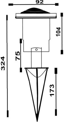 Trango 2-flammig IP65 Gartenstrahler 3074 Aussenleuchte aus Alu mit je 1x GU10 Fassung & 2m Zuleitun