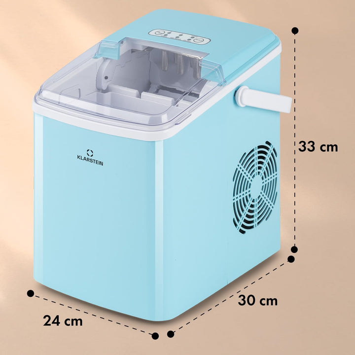 Klarstein Arctic Porter Ice Cube Maker, 12kg/24h, 2 Sizes, Production Time: 8 Minutes, Ice Cubes Per