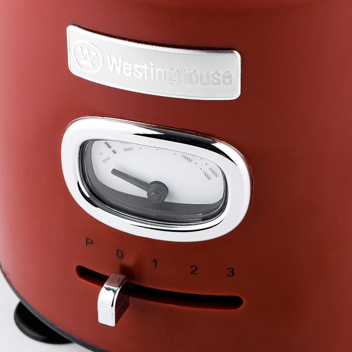 Westinghouse Retro-Standmixer, 1,5 L, Smoothie-Maker & Eiscrusher, 4 Geschwindigkeiten, Glaskanne, 6