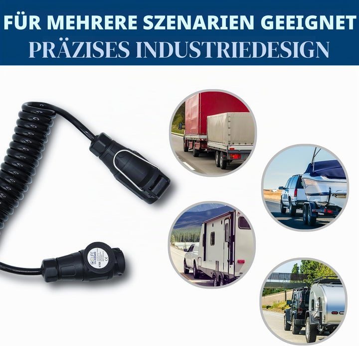 CCLIFE 3.0m 13-polig auf 13 Polig Adapter Stecker Verbindung Verlängerungskabel Spiralkabel Anhänger