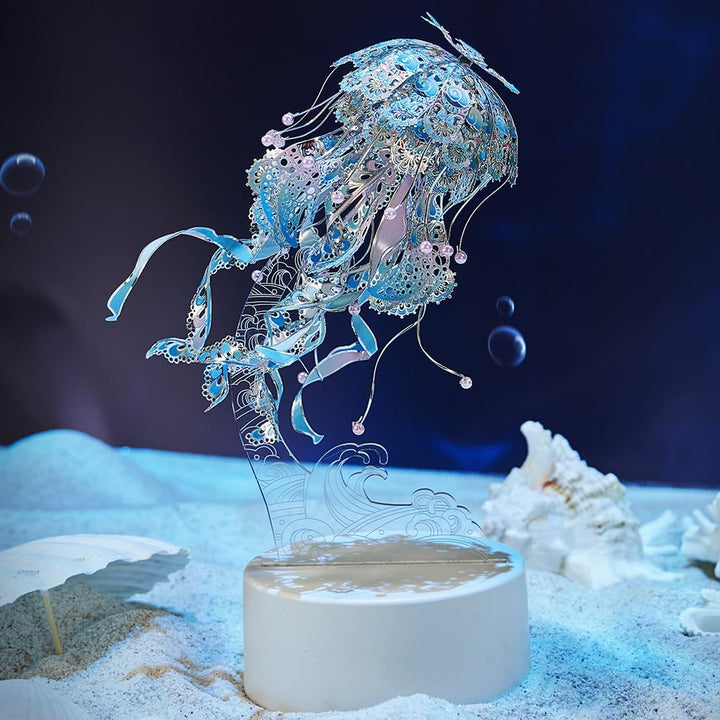 Piececool 3D Puzzle Metall Quallen, 3D Metall Puzzle Meeresbiologisches Modell für 340 Edelstahl, Ga