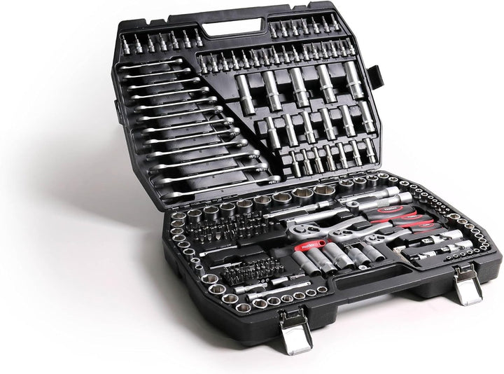 Mephisto Steckschlüssel Satz Ratschenkoffer/Umschaltknarre Premium XXL 216-teilig mit Chrom, Vanadiu
