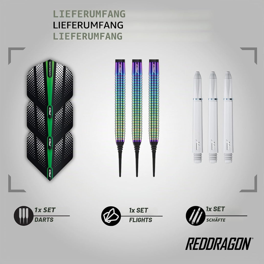 RED DRAGON Razor Edge Series Softip Dartpfeile Tungsten Profi Steel Darts mit Flights und Schäfte 18