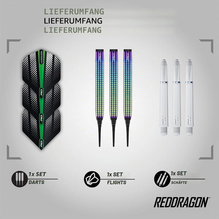 RED DRAGON Razor Edge Series Softip Dartpfeile Tungsten Profi Steel Darts mit Flights und Schäfte 18