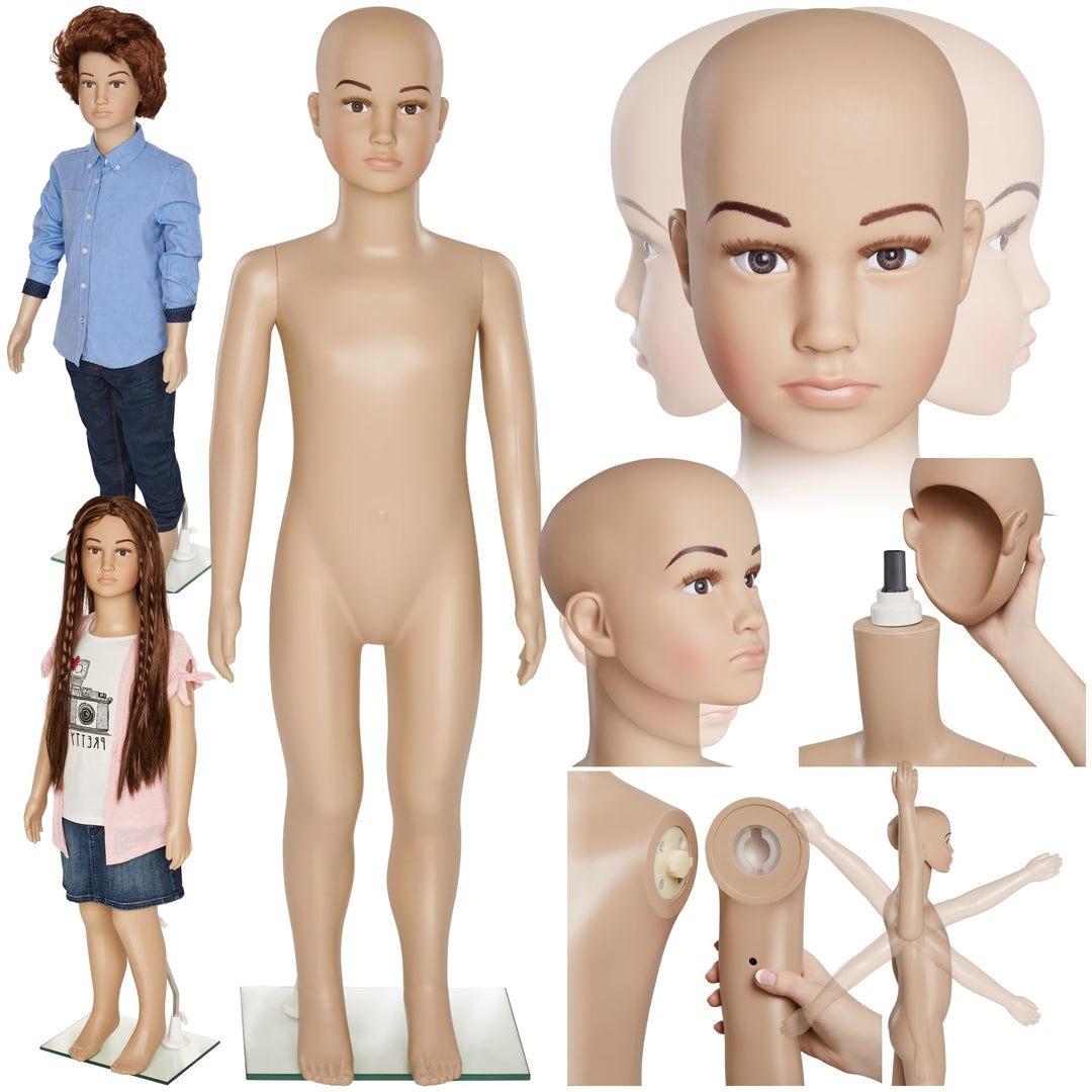 TecTake Schaufensterpuppe Zerlegbare Puppe | drehbar und beweglich | Glasplatte mit Wadendorn - Vers