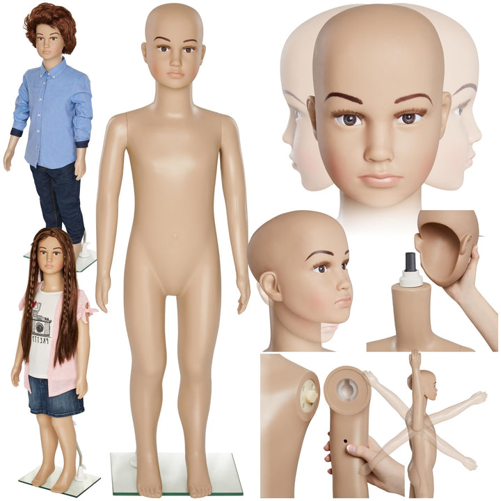 TecTake Schaufensterpuppe Zerlegbare Puppe | drehbar und beweglich | Glasplatte mit Wadendorn - Vers