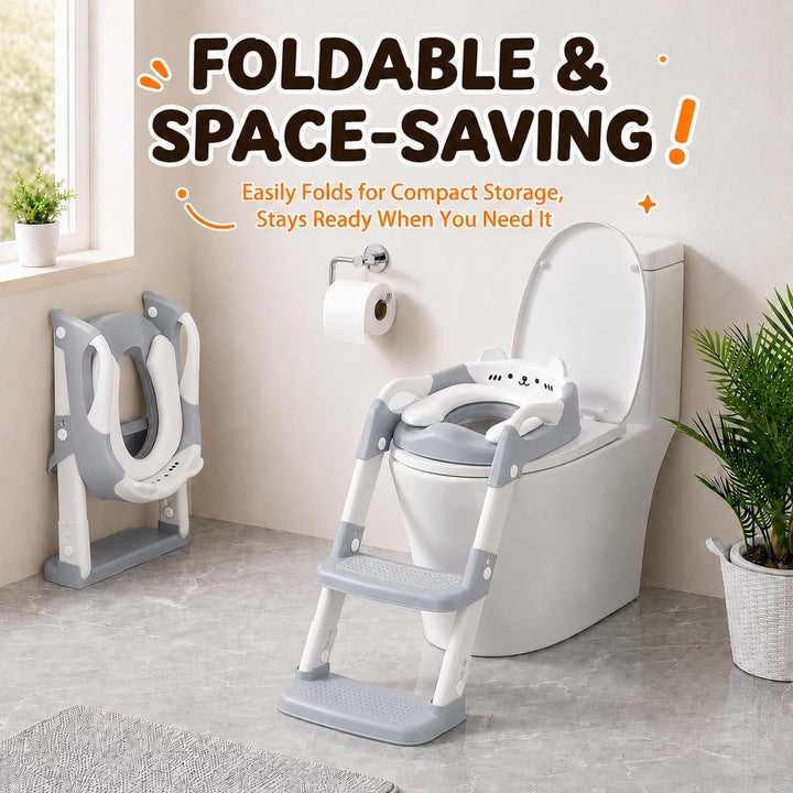 Toilettensitz Kinder - Kinder Toilettensitz - Verlängerte Rutschfeste Trittstufe | Einfache Montage