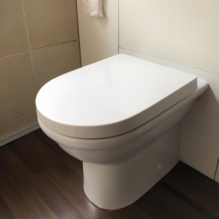 Toilettendeckel mit Absenkautomatik, WC Sitz D Form，Quick-Release Funktion für einfach Reinigung, We