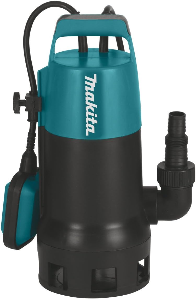 Makita PF1010 Tauchpumpe Klar-/Schmutzwasser 14.400 l/h, 6 x 210 mm & Cornat Schlauchschelle - Ø 20-