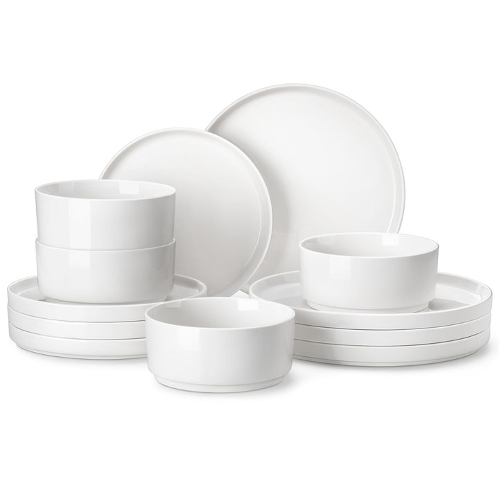 MALACASA Serie LEAH, Weiss | Set 12 Teile 4 Pers Weiss 12-teilig, 4 Personen, Weiss 12-teilig, 4 Per