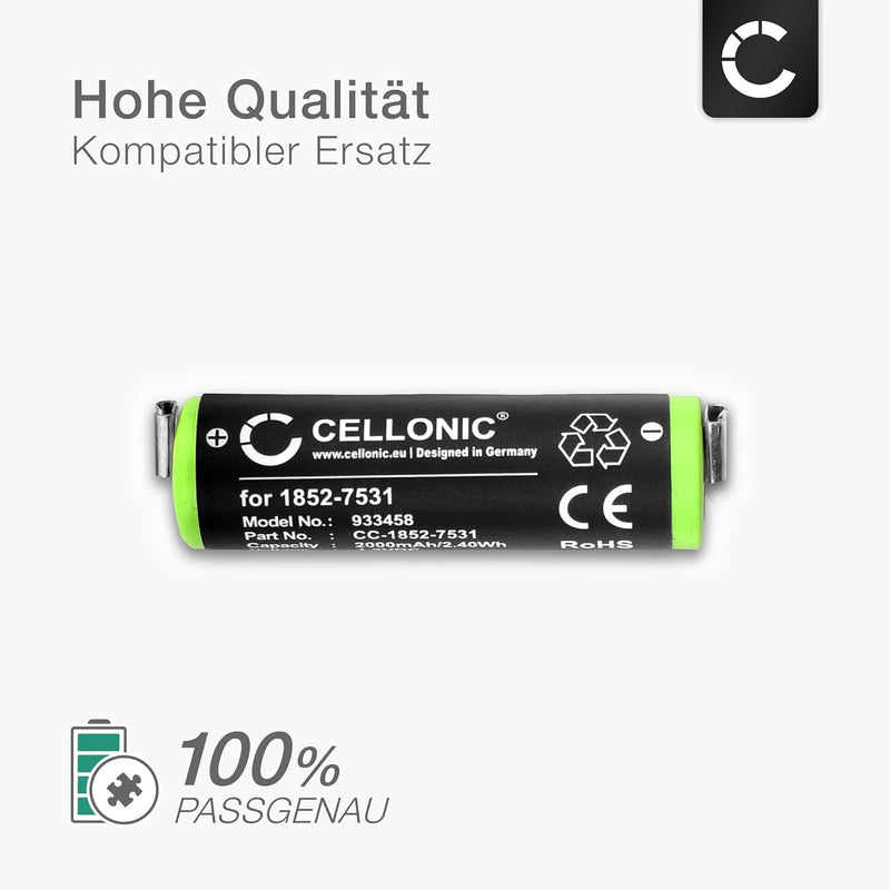 CELLONIC 2X 1852-7531 Ersatz Akku für Moser ChroMini Pro (1591) / Easy Style 1881 / Tondeo Eco-XS/We