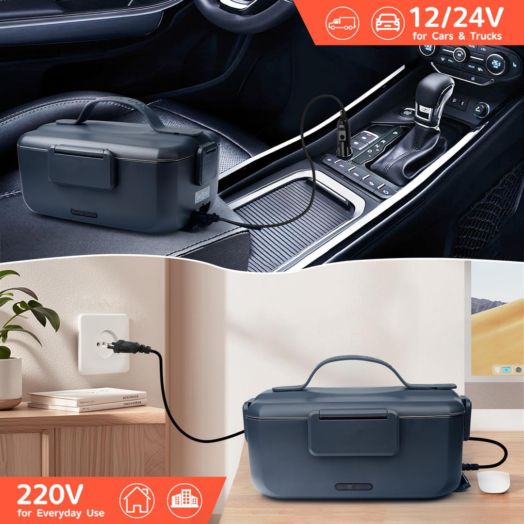 Grosse Elektrische Lunchbox 90 W, 3-in-1 Lunchbox Erwachsene für Edelstahl, 12 V/24 V/220 V für Auto