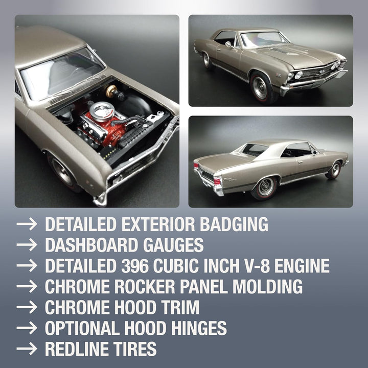 AMT AMT1388/12 1/25 1967er Chevrolet Chevelle SS396 Modellbausatz, Mehrfarbig