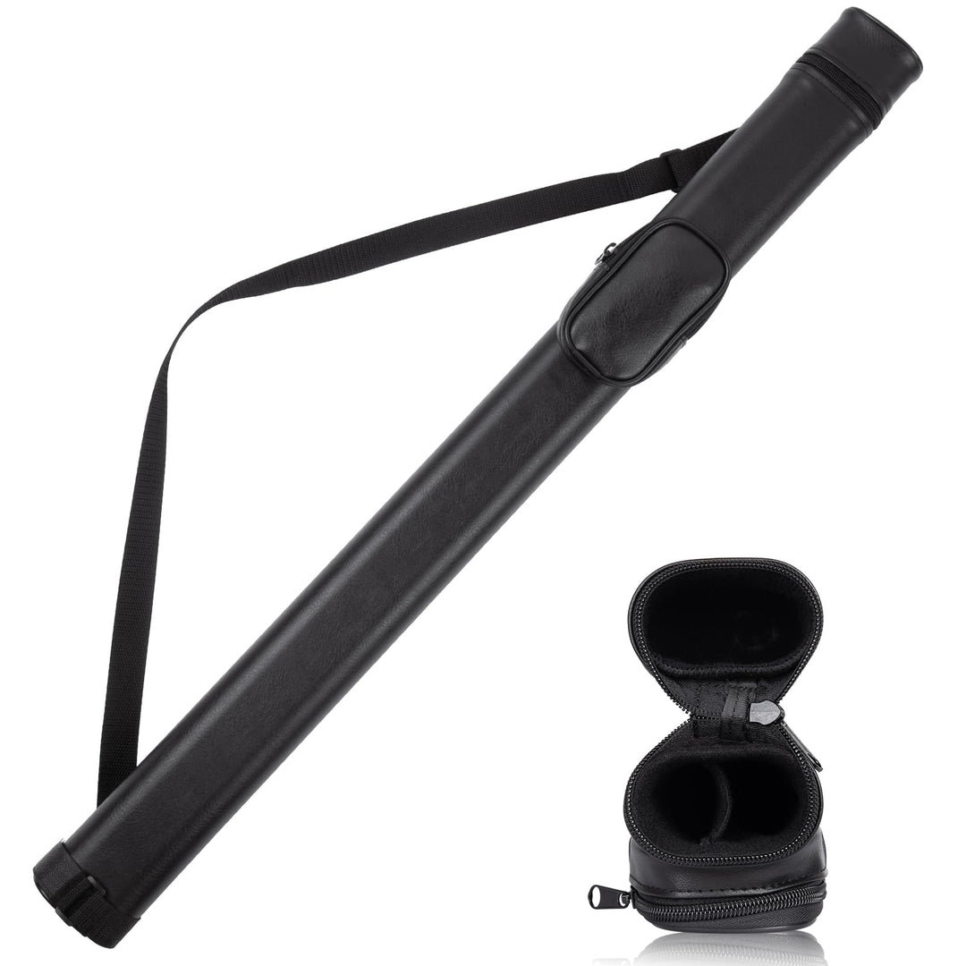 Billard-Queue-Koffer, 2 Löcher Pool-Queue-Tasche Mit Aussentasche Und Verstellbarem Riemen,1X1 Billa
