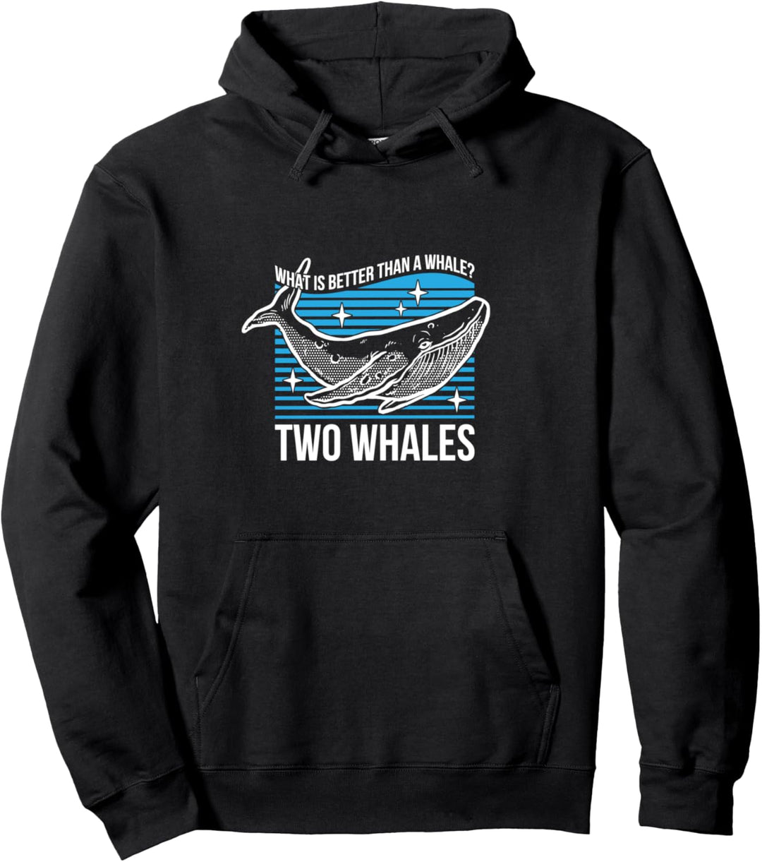 Was ist besser als ein Wal? Zwei Wale Blauwal Orca Pullover Hoodie