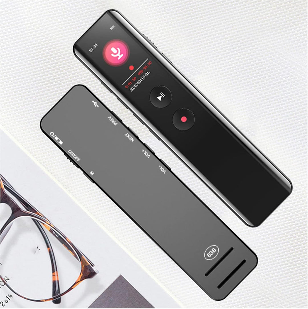 Digitaler Diktiergerät mit Lautsprecher Bluetooth 5.0, Grosser Speicher, Rauschunterdrückung, Multif