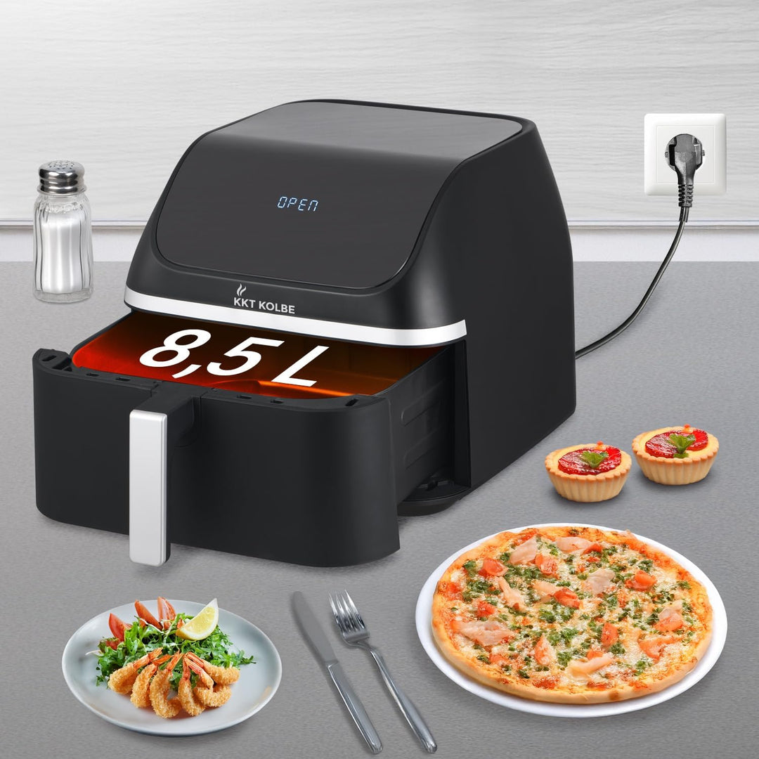 KKT KOLBE Heissluftfritteuse | Airfryer | 8,5L | 10 Programme | 13 Funktionen | sehr leise | Frittie