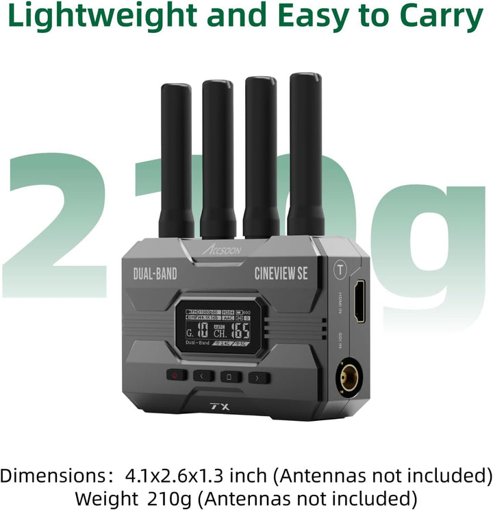 Accsoon CineView SE Wireless Sender nur SDI & HDMI Dualband-Technologie 2.4GHz 5GHz 1200ft/50ms HD K