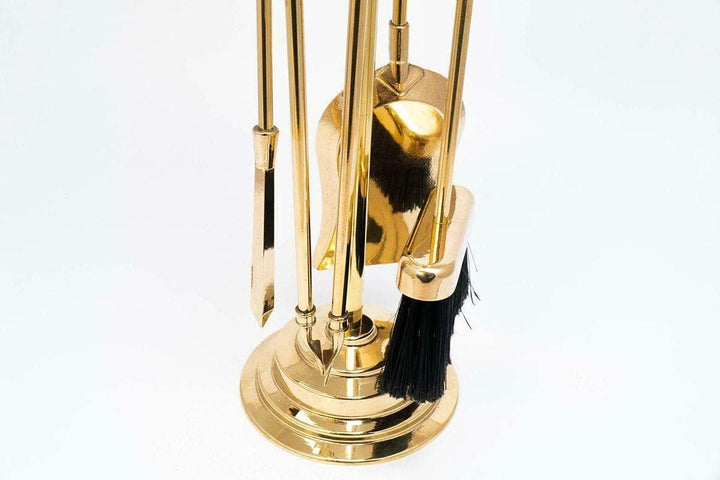 Ofenbesteck Kaminbesteck 5 teilig Gold Messing Massiv Höhe :73 cm Kaminzubehör Antik Stil Barock Jug